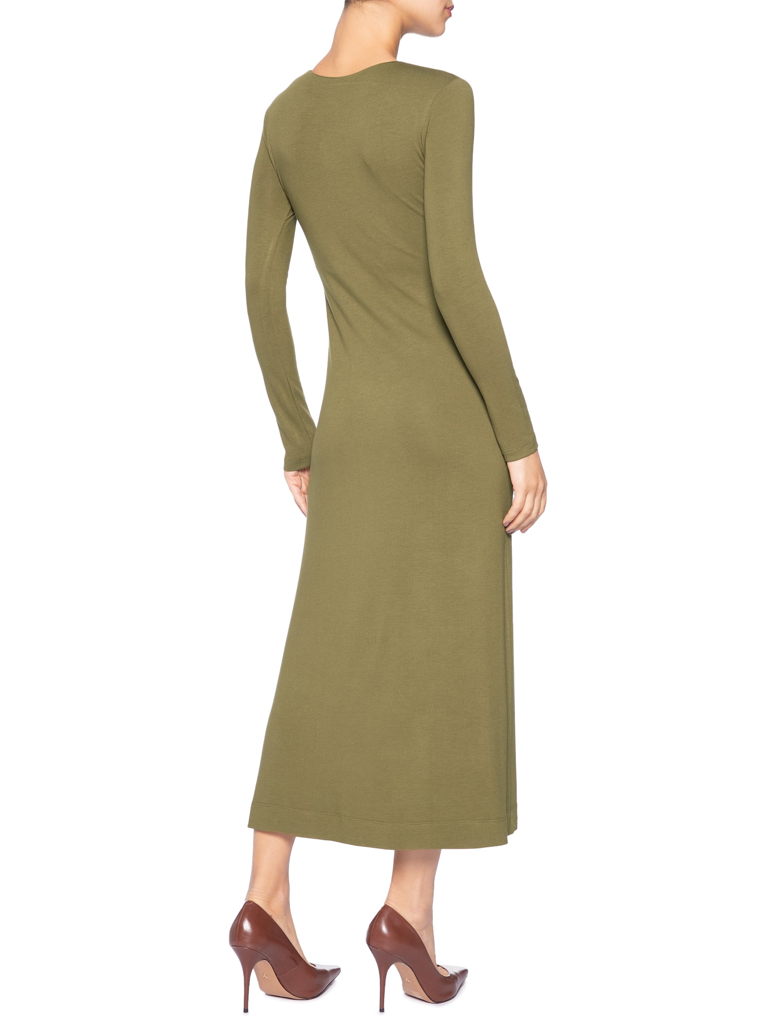Vestido Malha Fenda Verde Animale