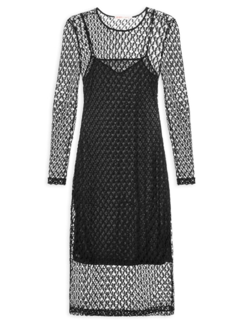 Vestido Malha Laise Midi – Preto