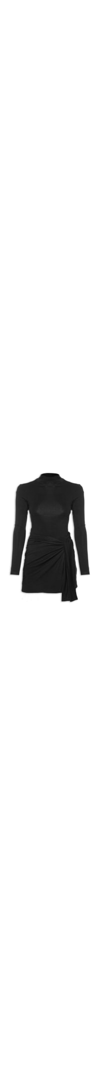 Vestido Malha Pareô Mini - Preto