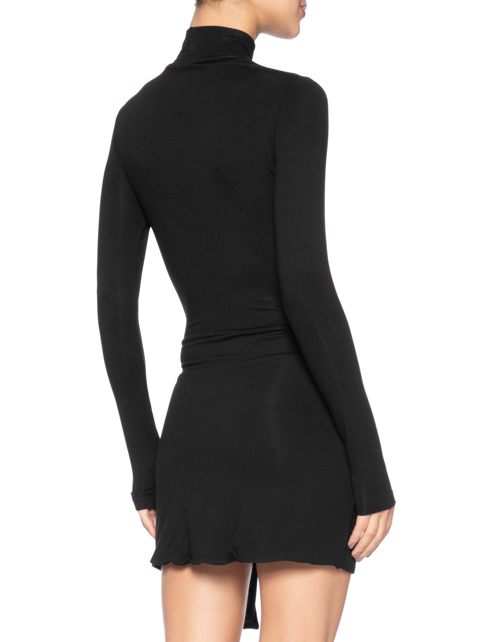 Vestido Malha Pareô Mini Preto Animale