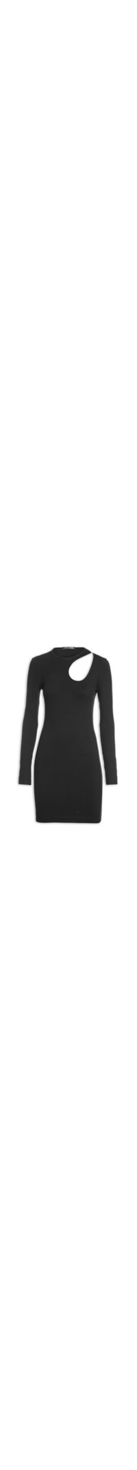 Vestido Malha Rib - Preto
