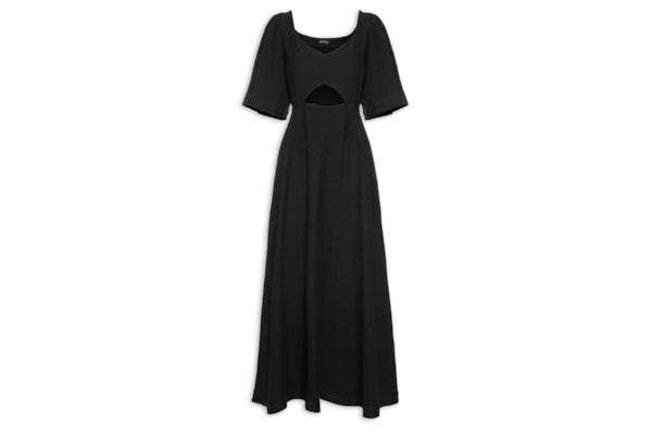 Vestido Malha Trançada - Preto