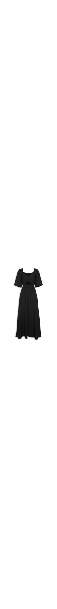 Vestido Malha Trançada - Preto