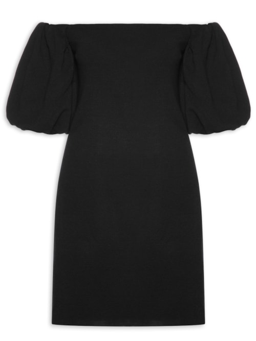 Vestido Manga Bombom – Preto
