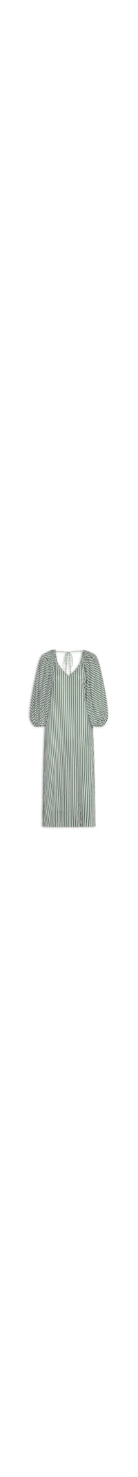 Vestido Manga Bufante De Voil Listrado - Verde