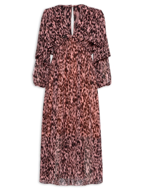 Vestido Manga Camada Onça Nite Color – Animal Print