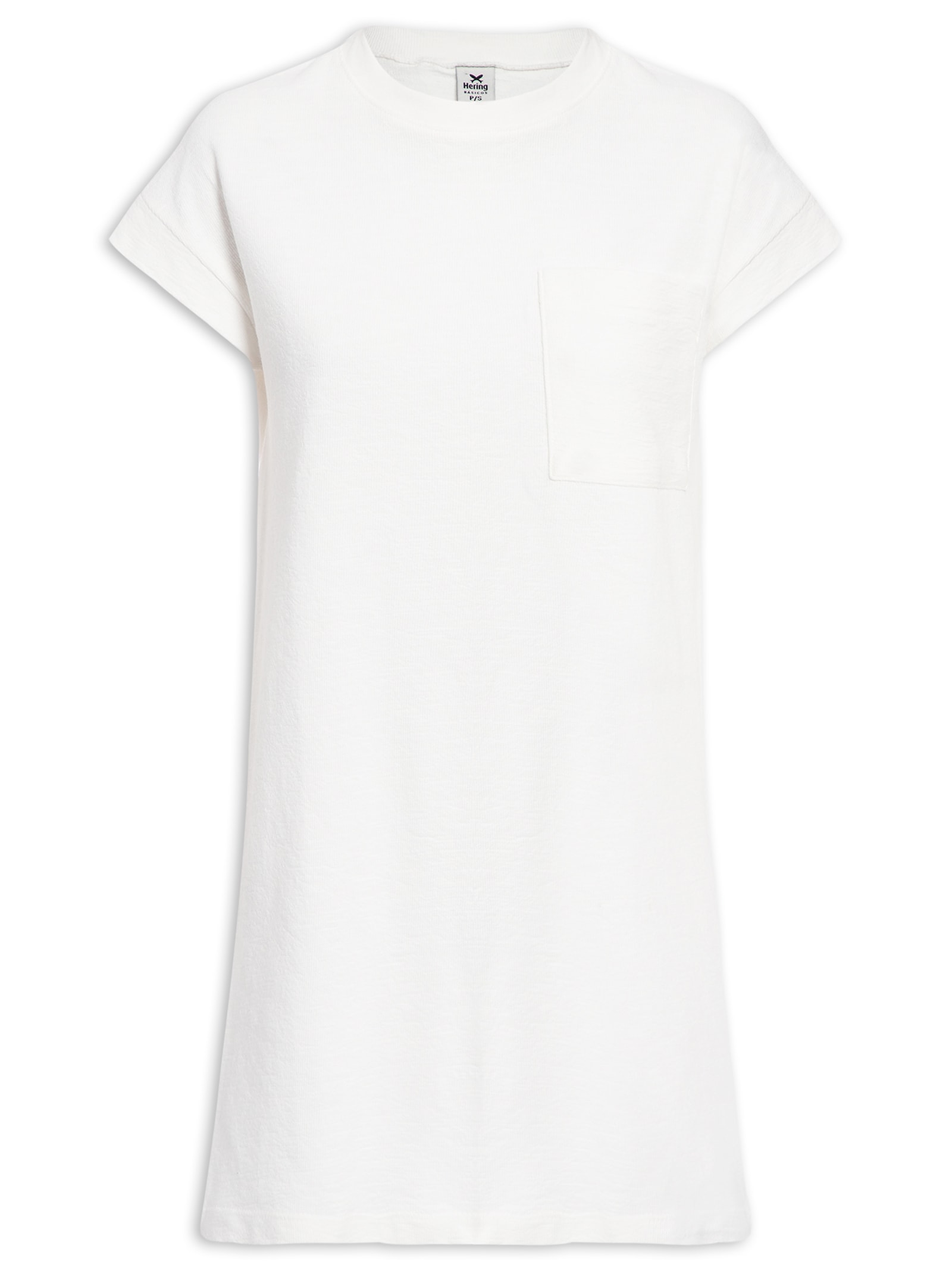 Vestido Manga Curta Com Bolso Bege  Hering