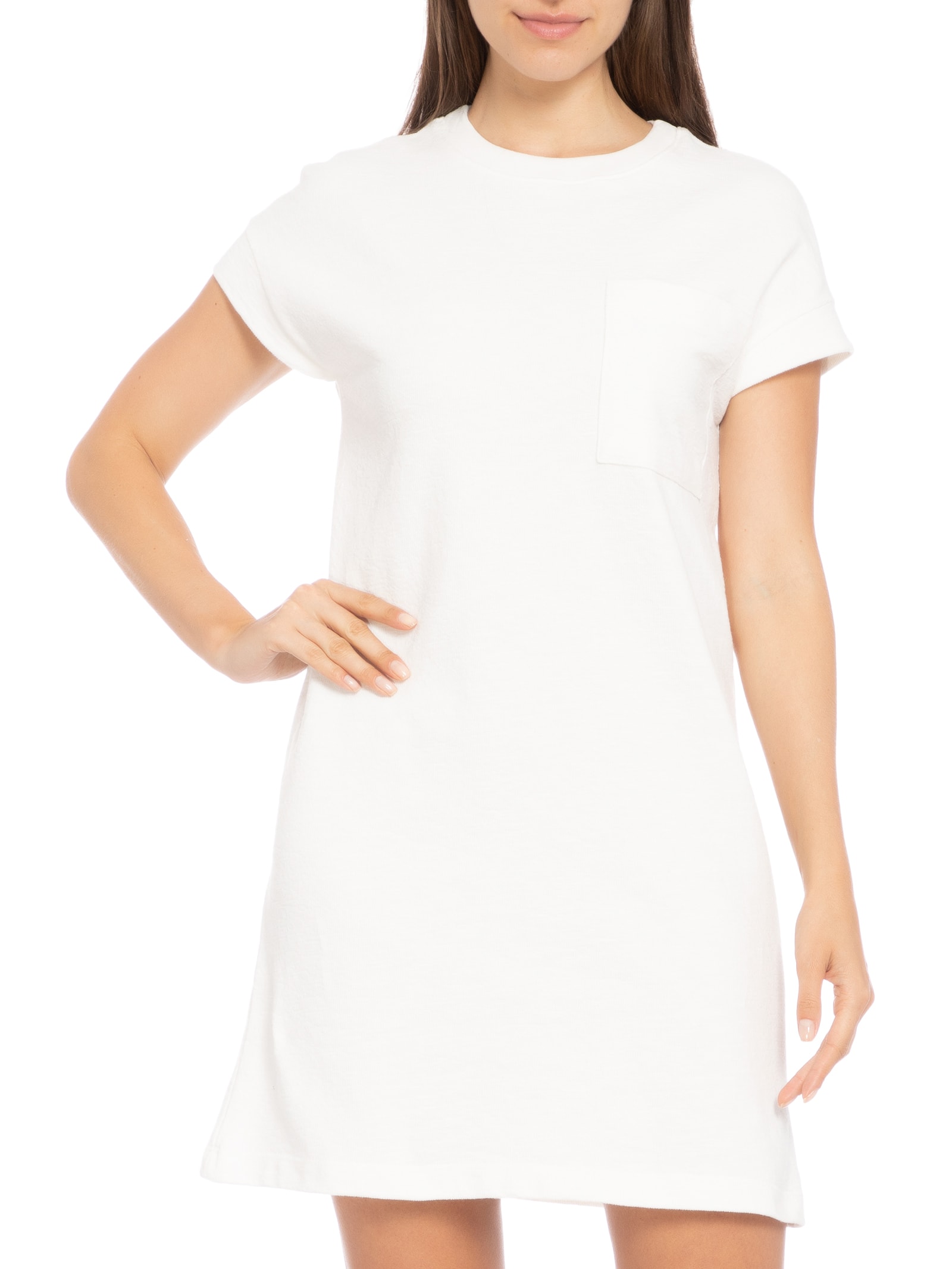 Vestido Manga Curta Com Bolso Bege  Hering