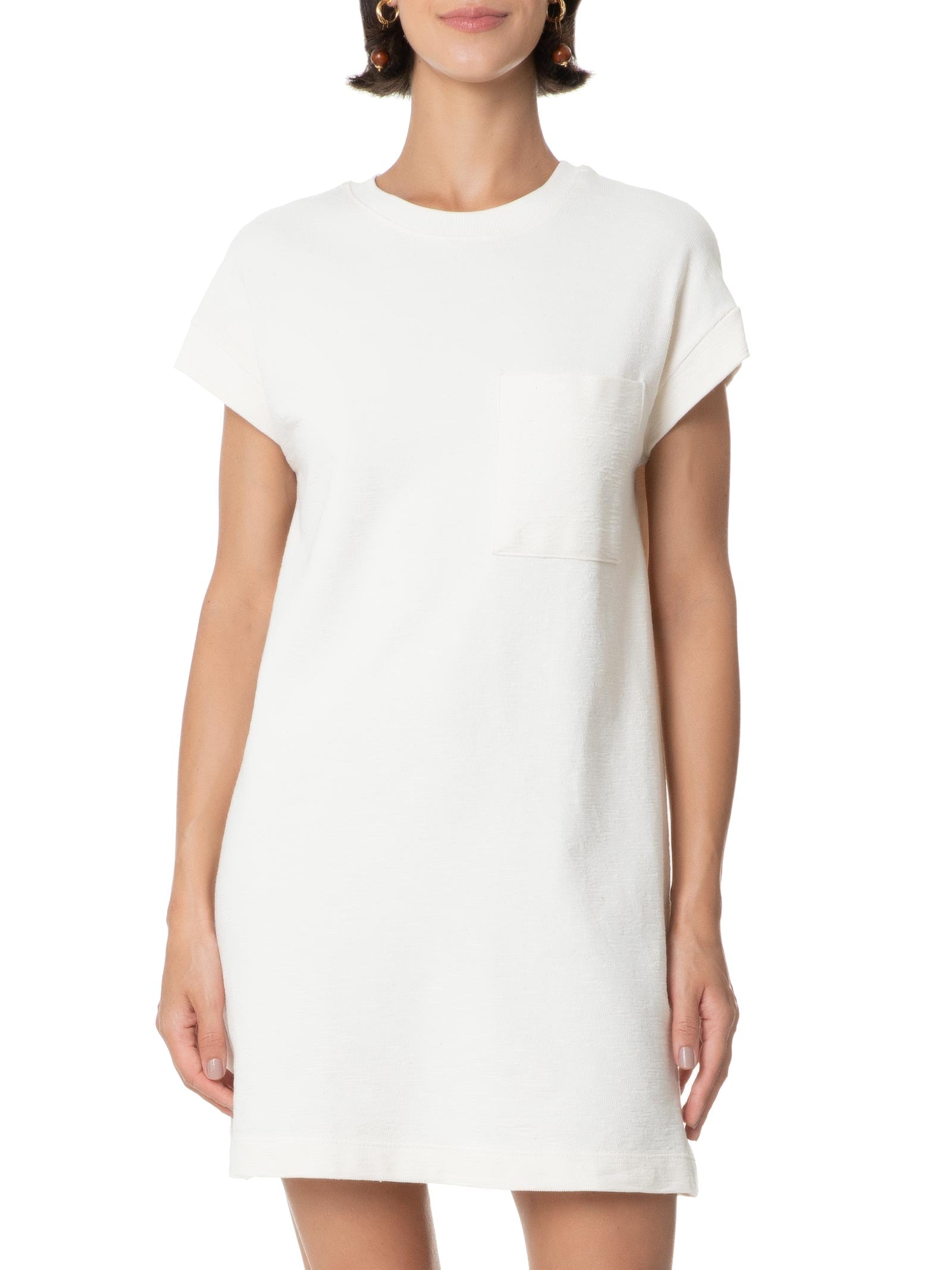 Vestido Manga Curta Com Bolso Bege Hering