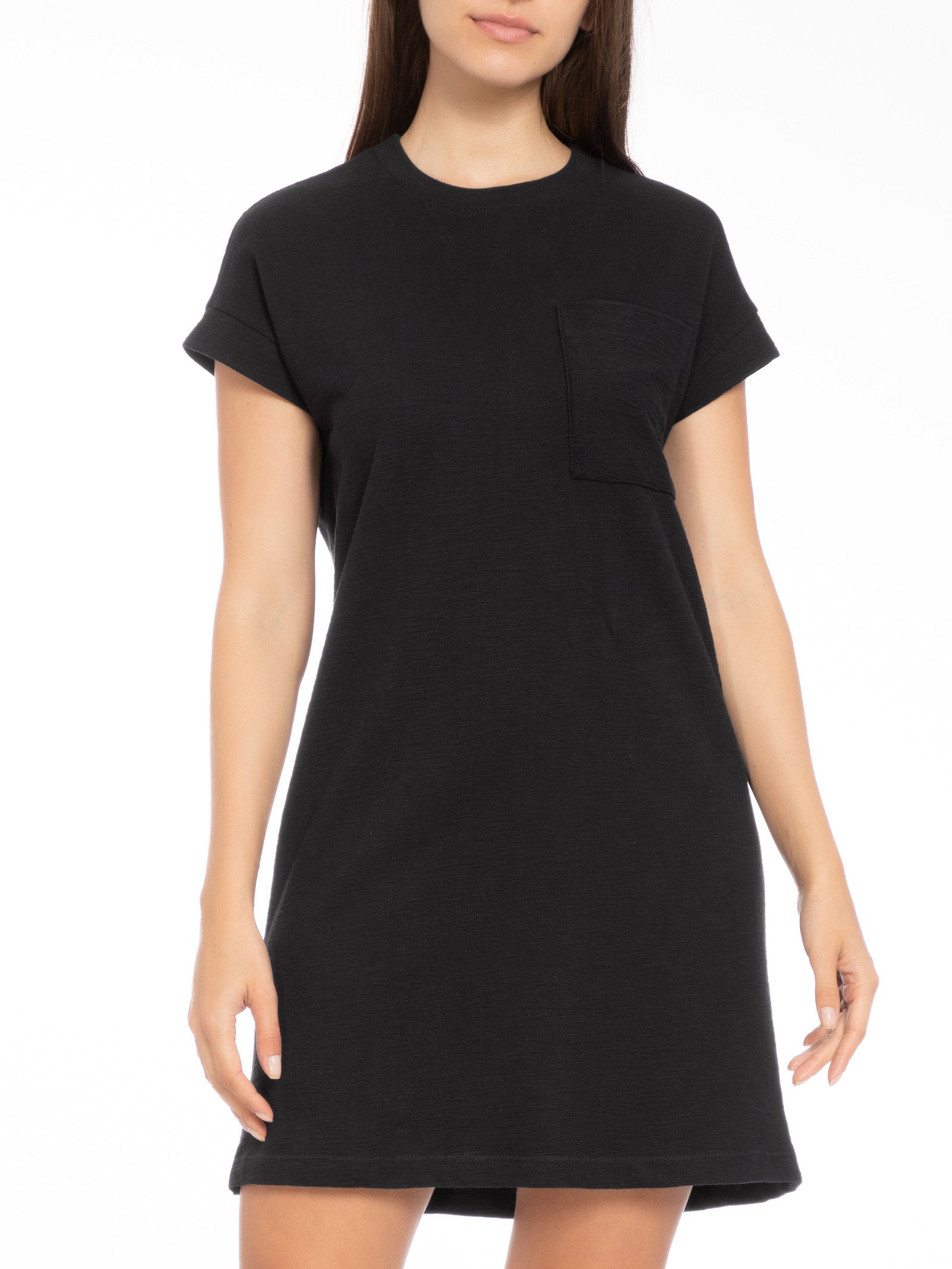 Vestido Manga Curta Com Bolso Preto  Hering