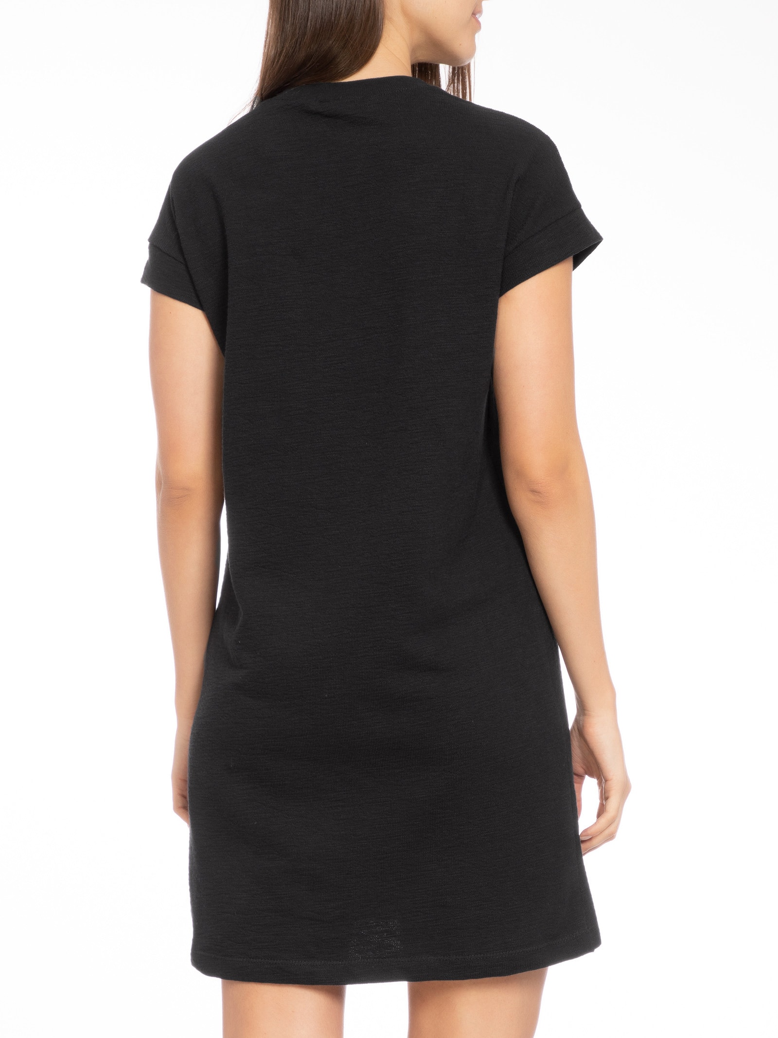 Vestido Manga Curta Com Bolso Preto  Hering