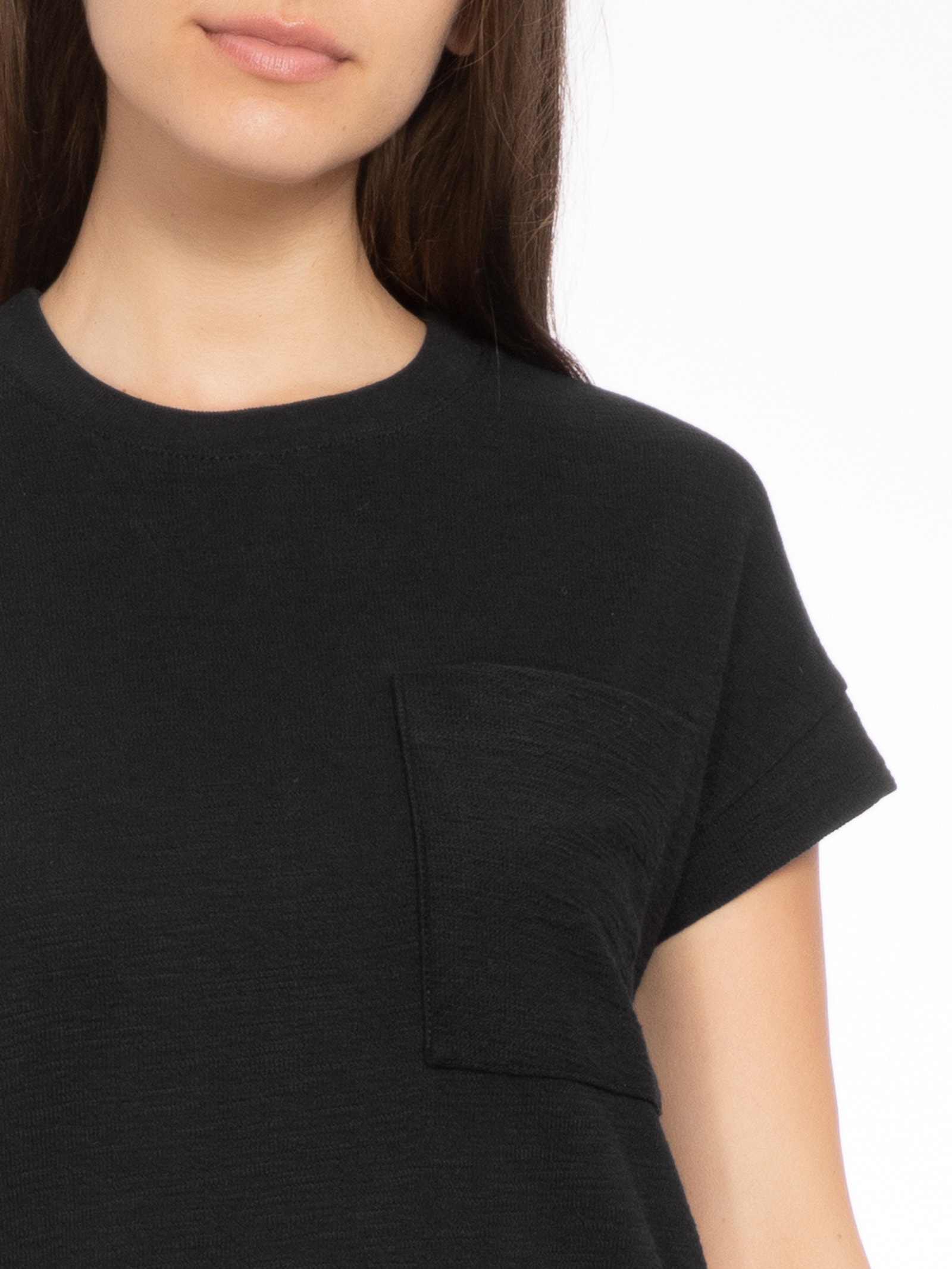 Vestido Manga Curta Com Bolso Preto  Hering