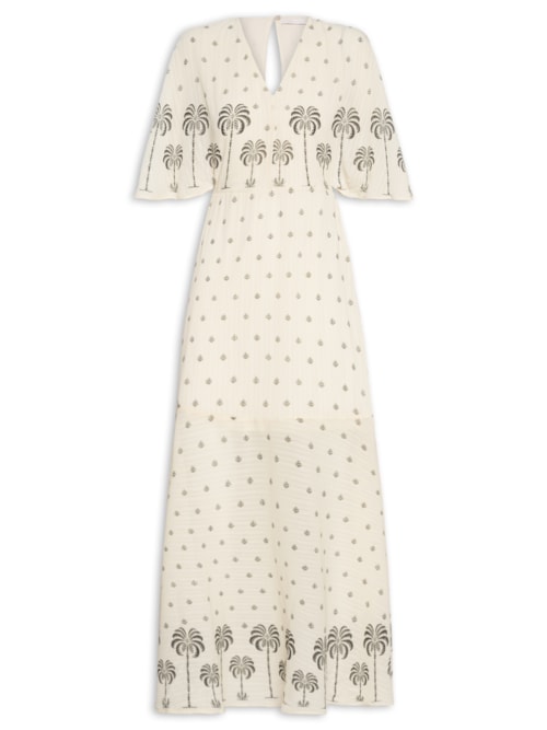 Vestido Manga Curta – Off White