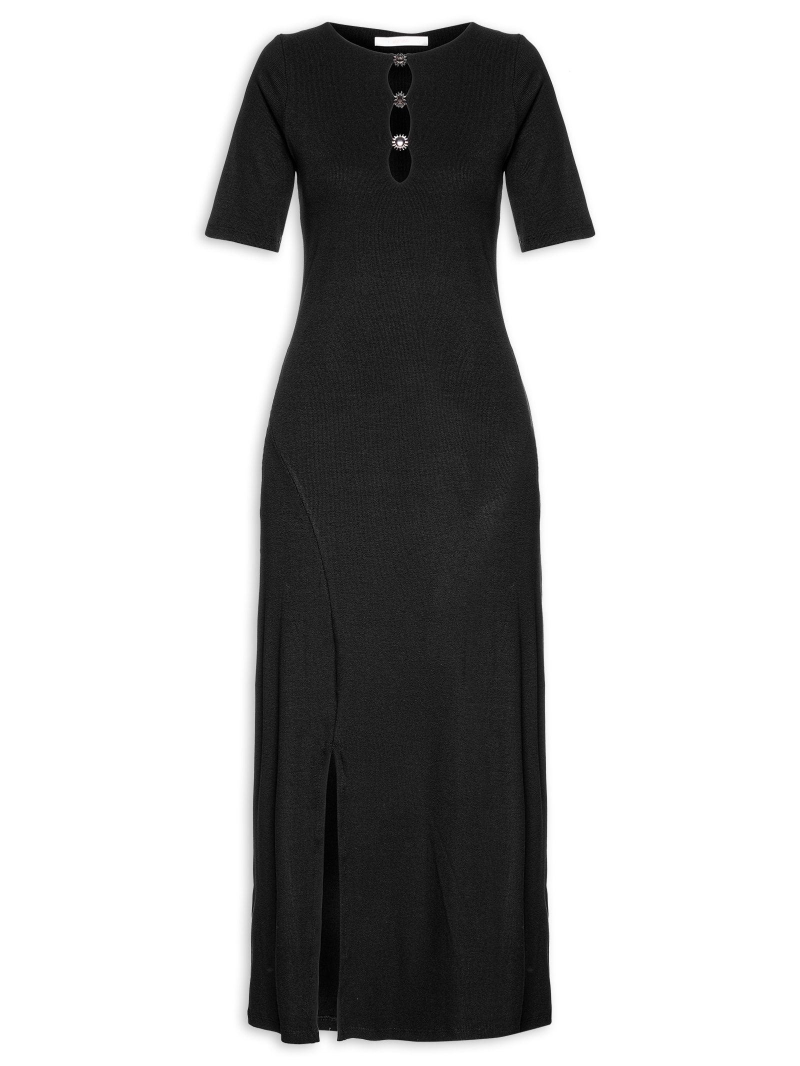 Vestido Manga Curta Preto Lez A Lez