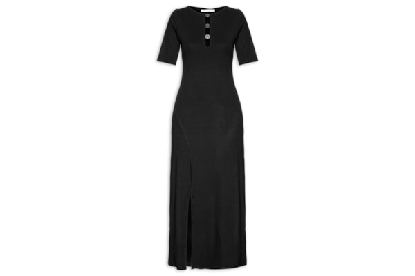 Vestido Manga Curta - Preto