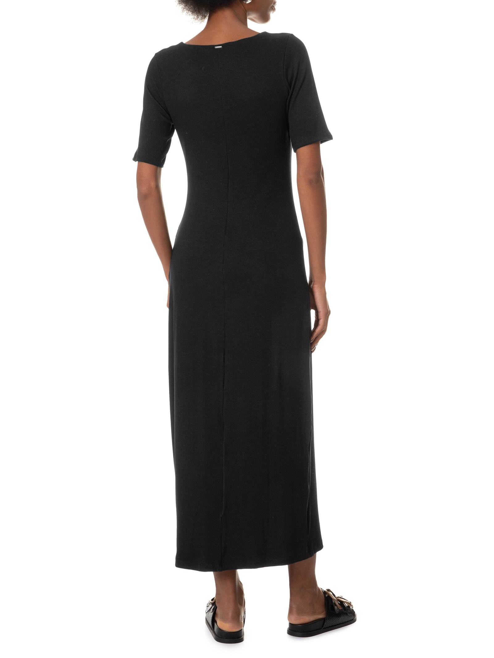 Vestido Manga Curta Preto Lez A Lez