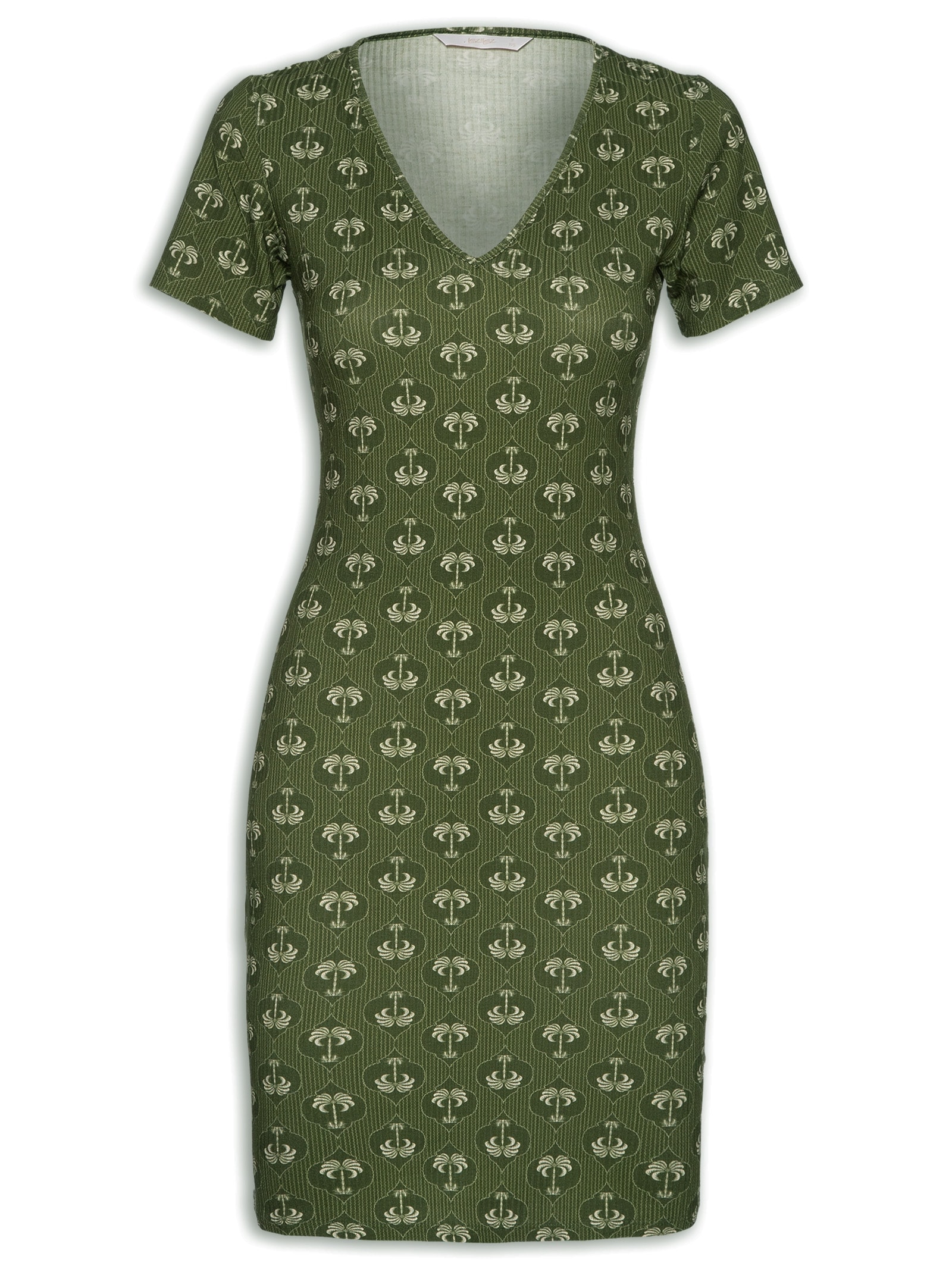 Vestido Manga Curta Verde Lez A Lez