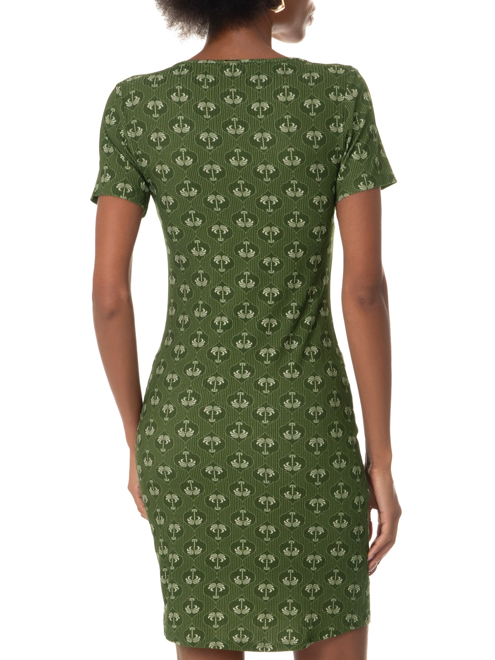 Vestido Manga Curta Verde Lez A Lez