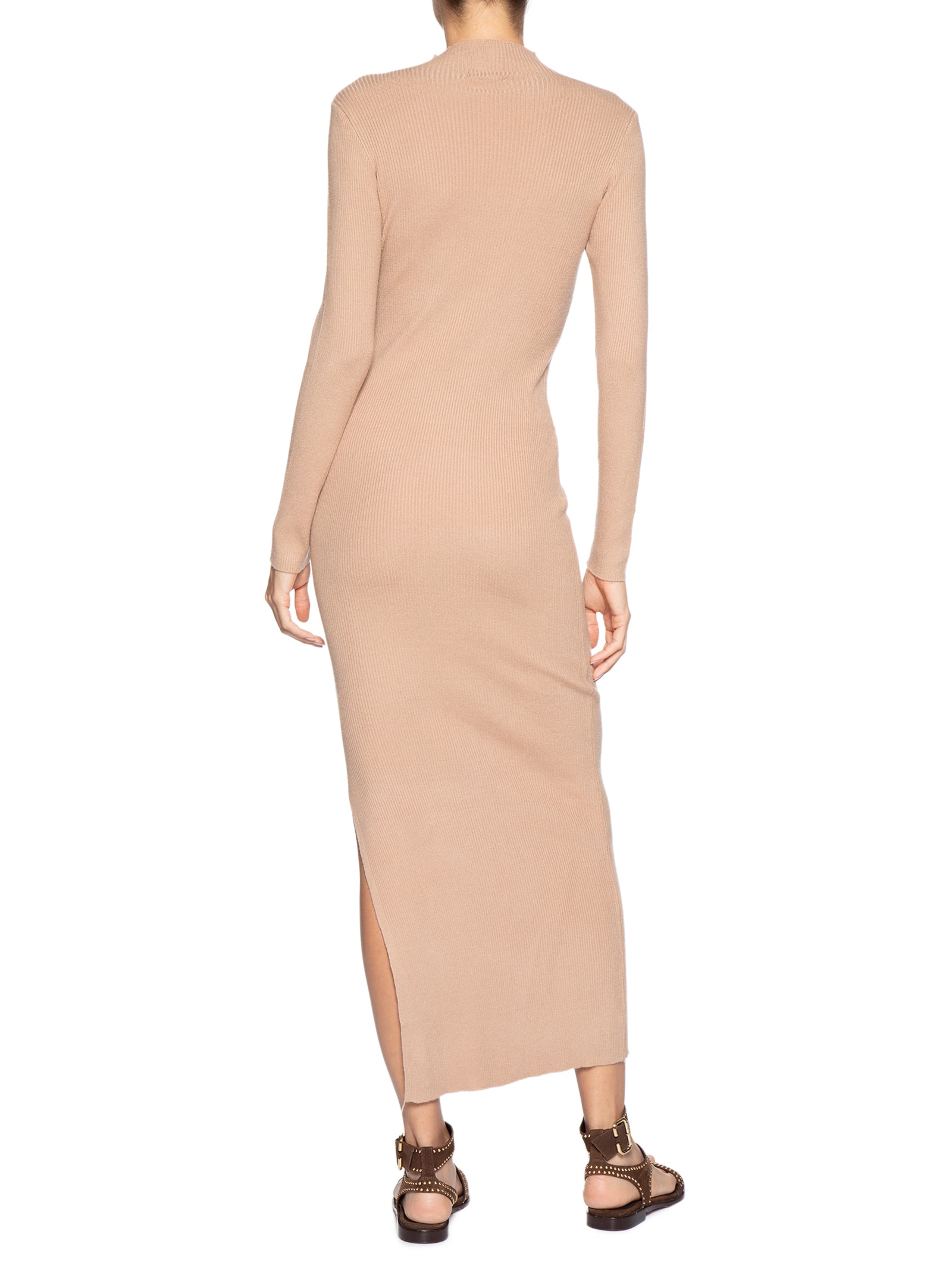 Vestido Manga Longa Bege Basiq