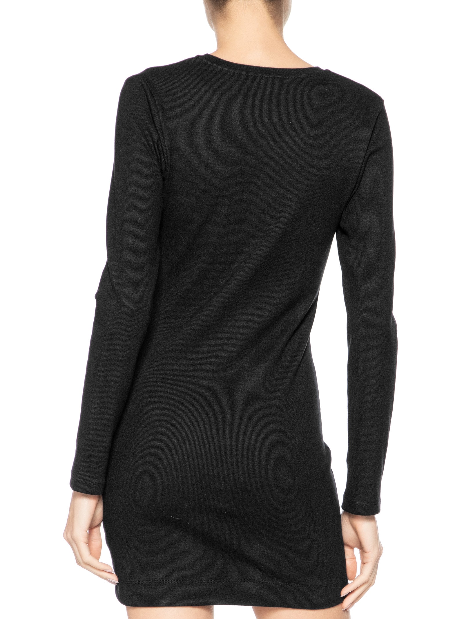 Vestido Manga Longa Bordado Araras Preto Farm