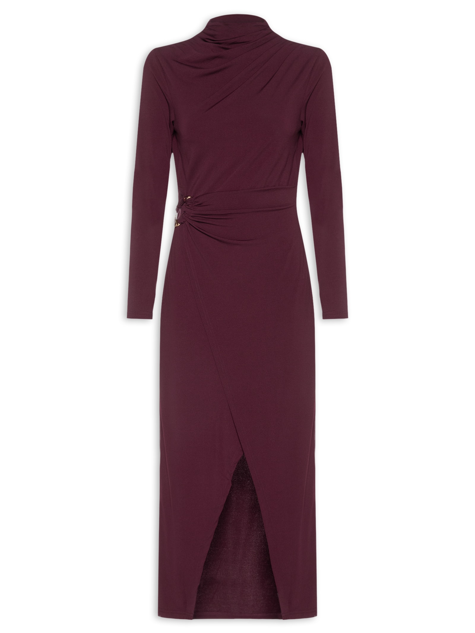 Vestido Manga Longa Com Transpasse Vermelho '2Essential