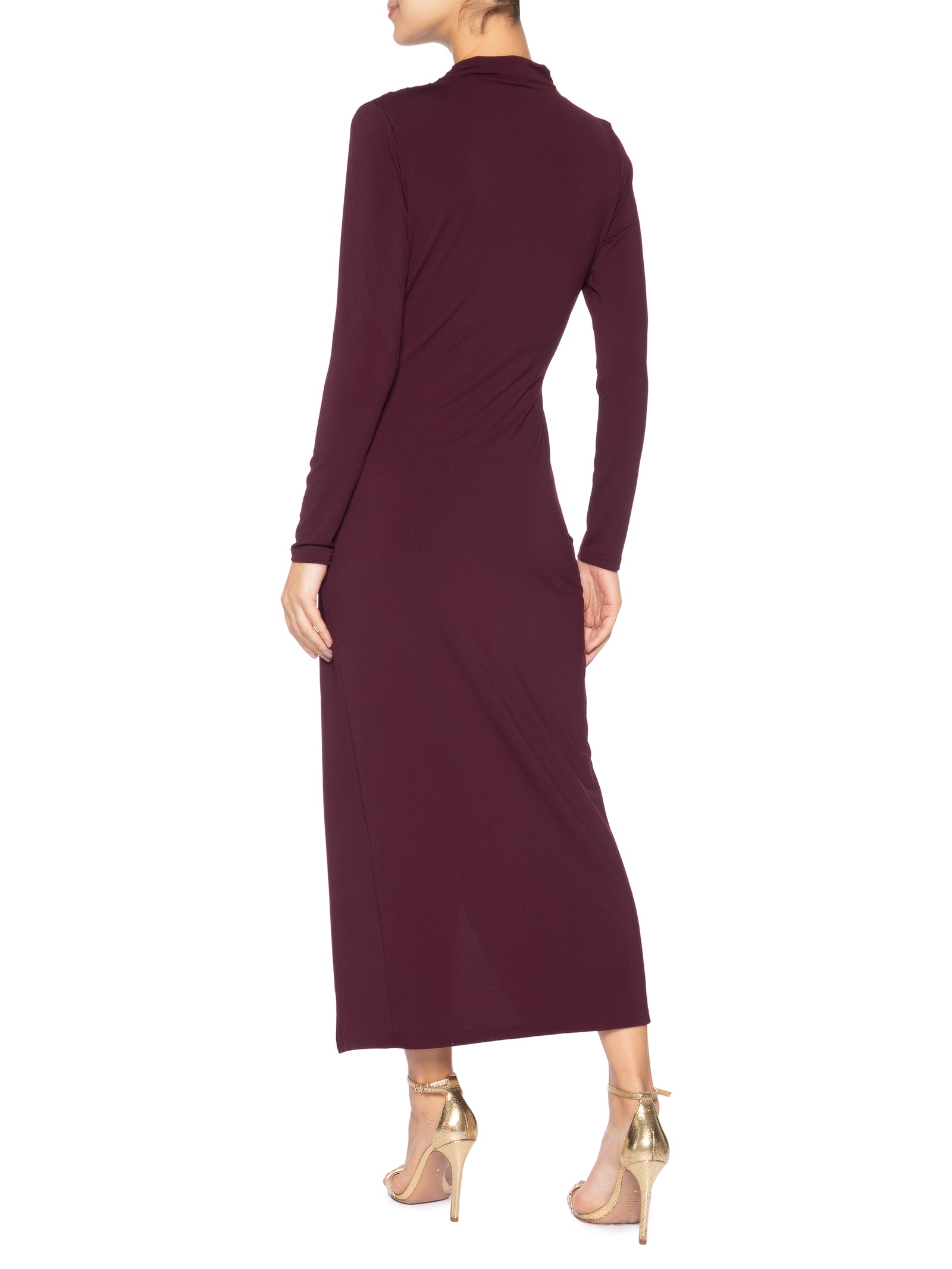 Vestido Manga Longa Com Transpasse Vermelho '2Essential
