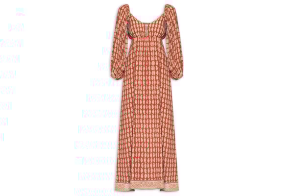 Vestido Manga Longa Estampado Pepper - Vermelho