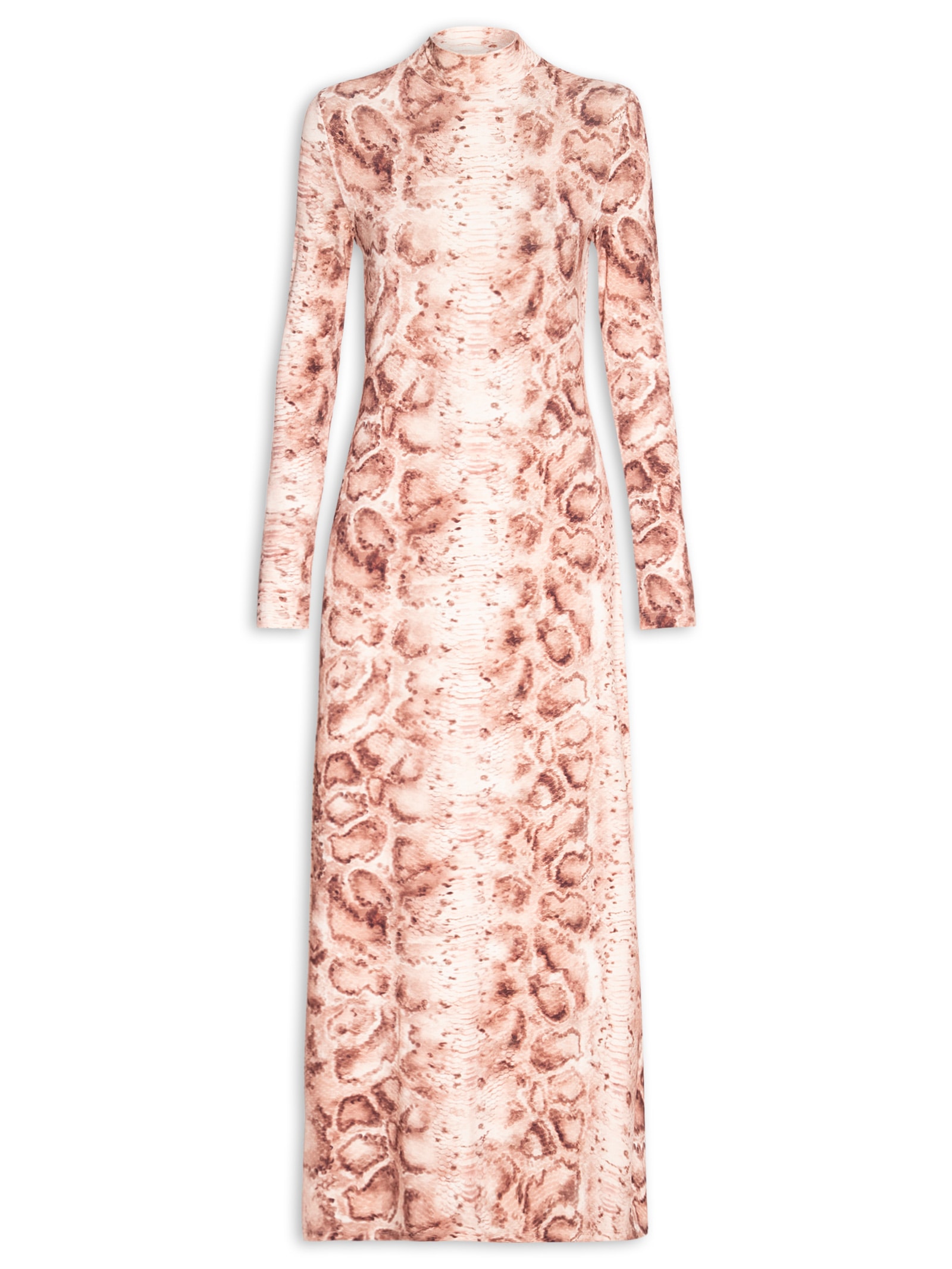 Vestido Manga Longa Estampado Rosa Lança Perfume