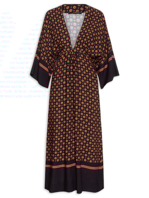 Vestido Manga Longa Gravataria Icone – Preto