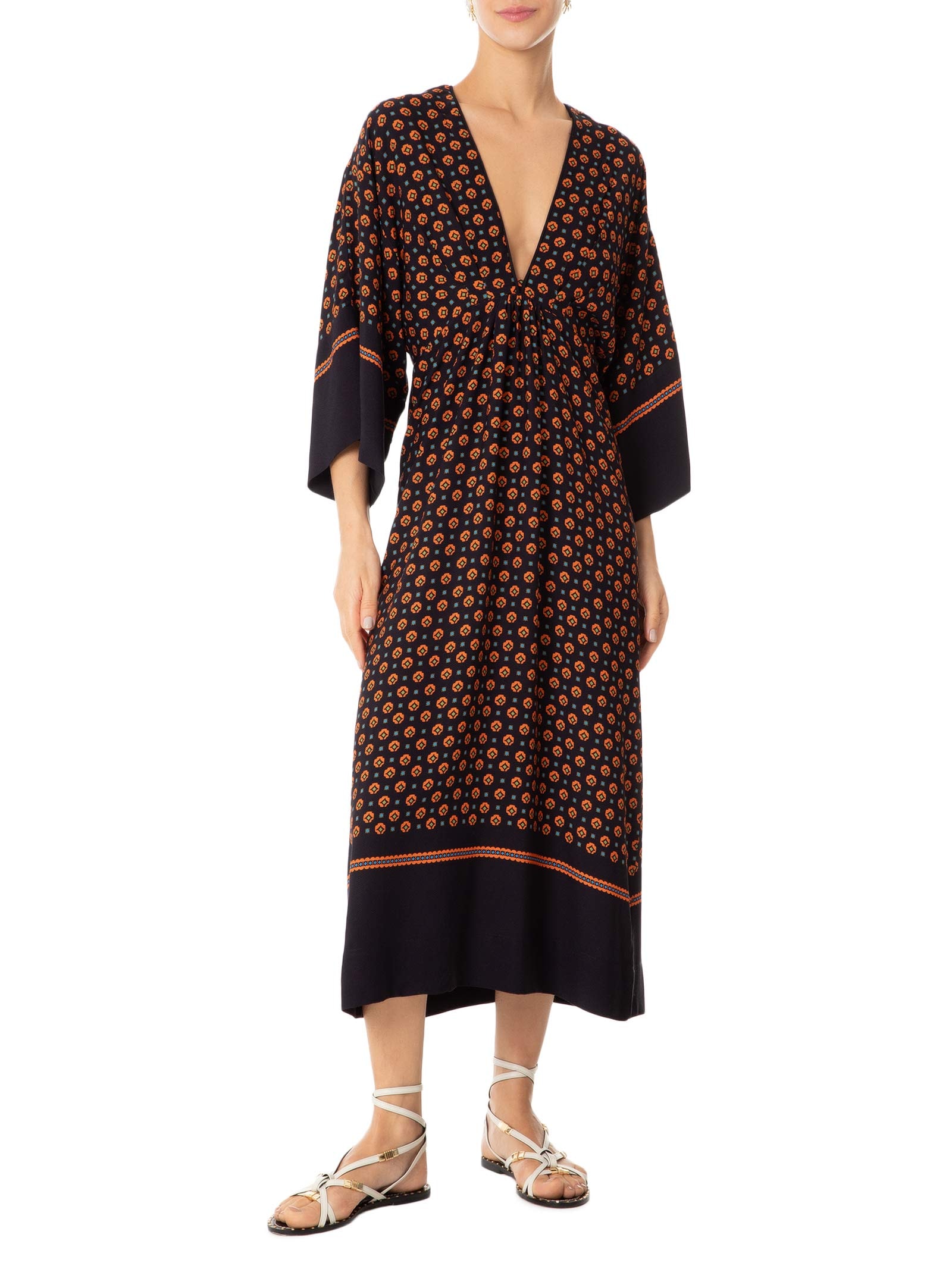 Vestido Manga Longa Gravataria Icone Preto Animale