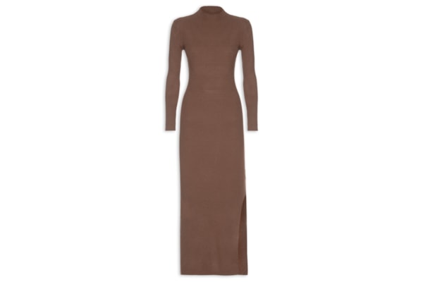 Vestido Manga Longa - Marrom