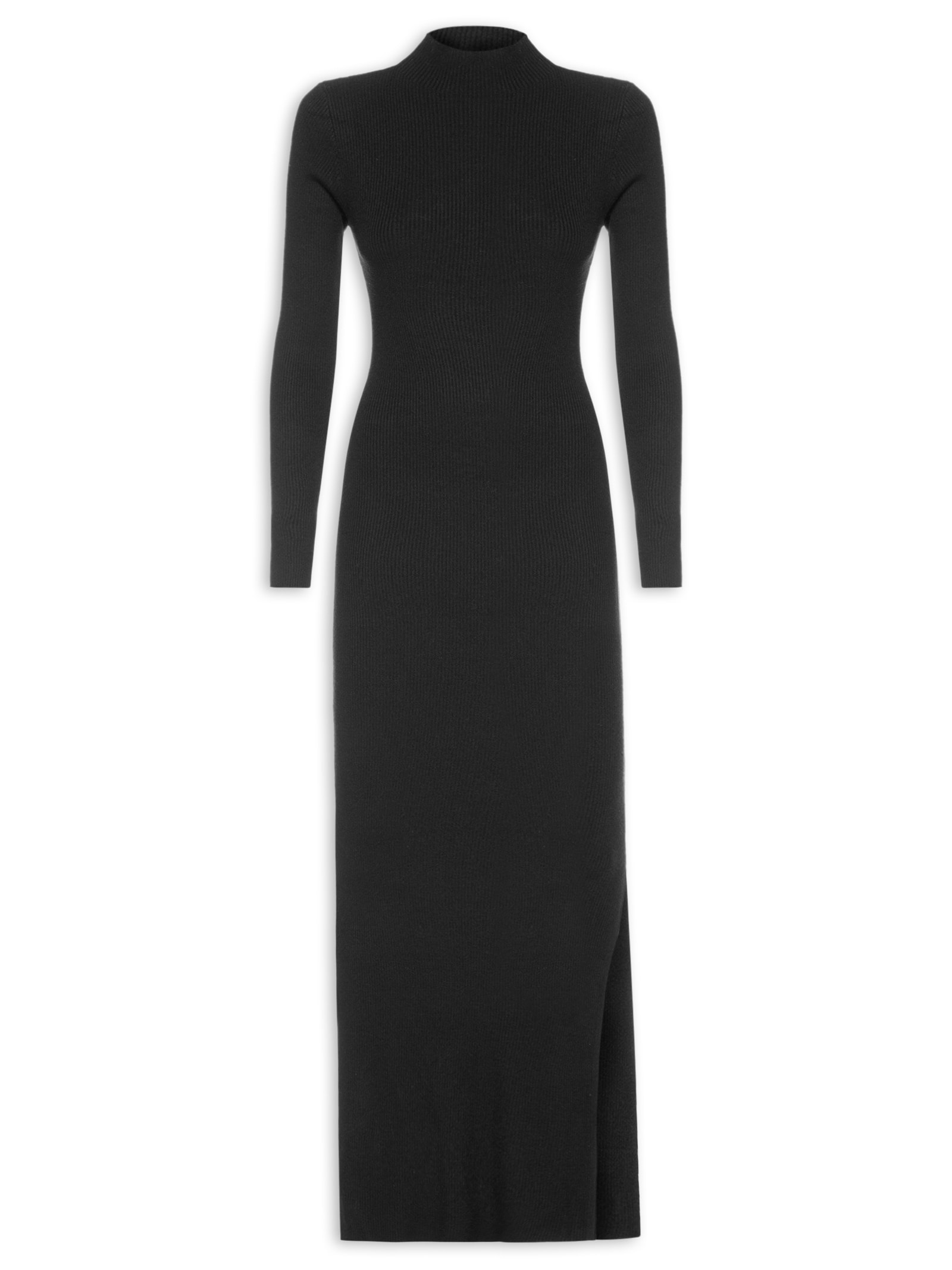 Vestido Manga Longa Preto Basiq