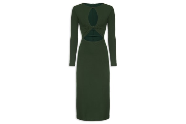Vestido Manga Longa Torção - Verde