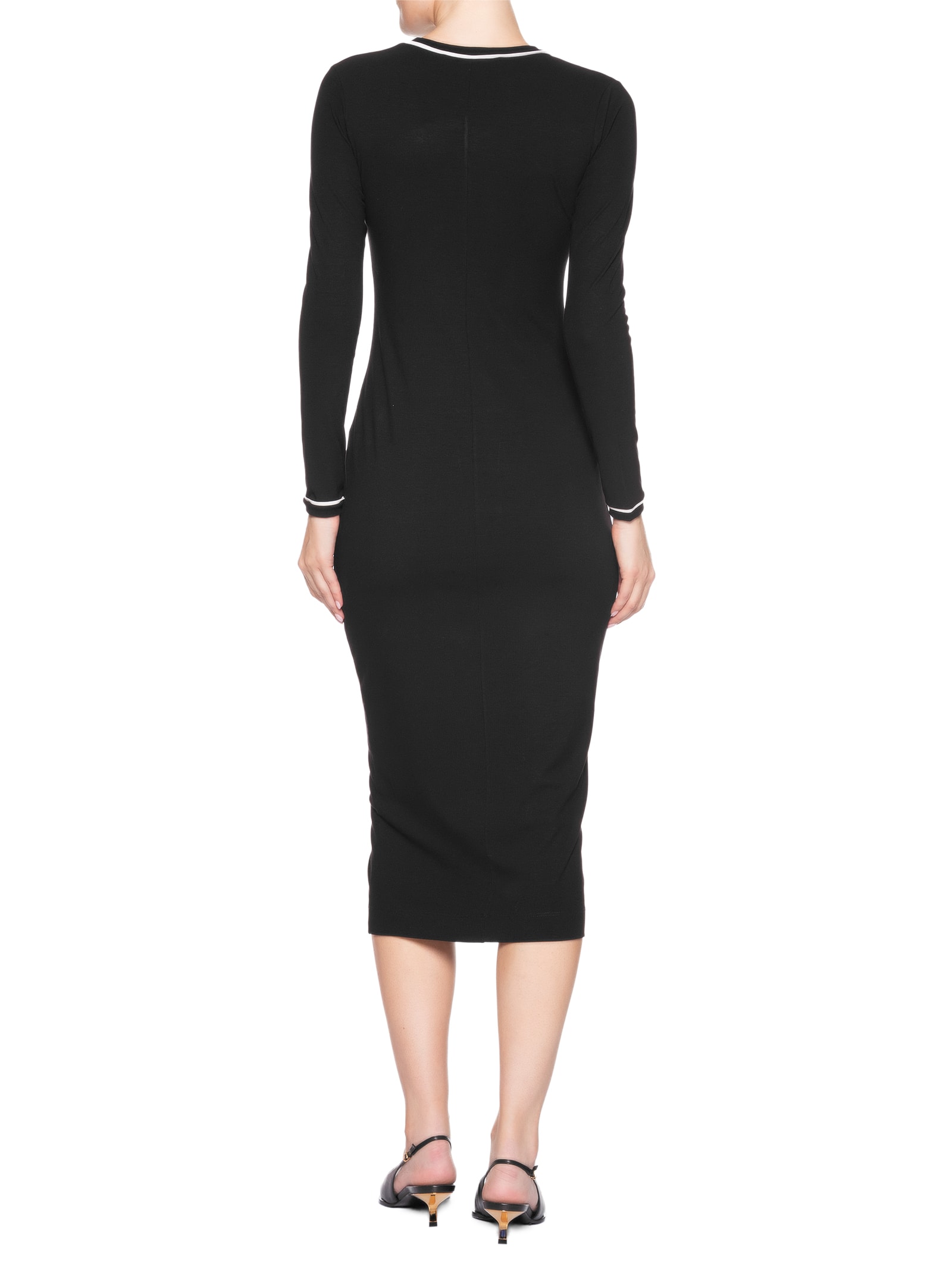 Vestido Manga Longa Vivos P&B Preto Animale