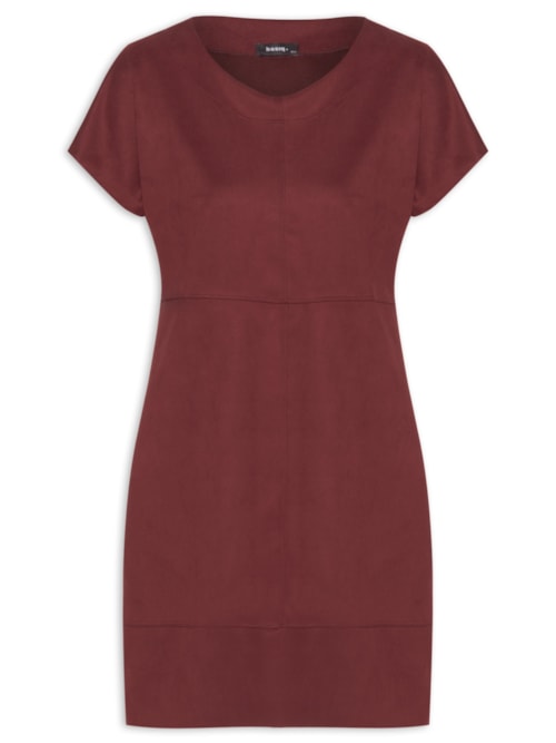 Vestido Manga Morcego Suede – Vinho