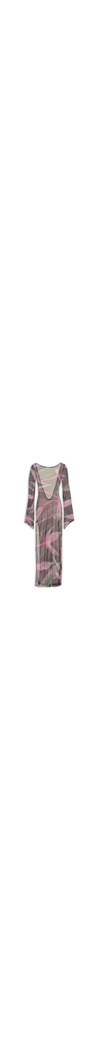 Vestido Manga Sino Tropicália - Rosa