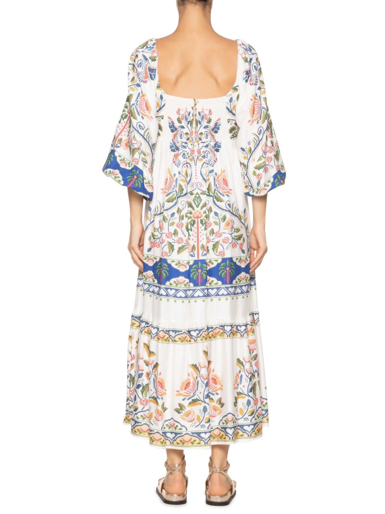 Vestido Manga Sonho Guarana Azul Farm