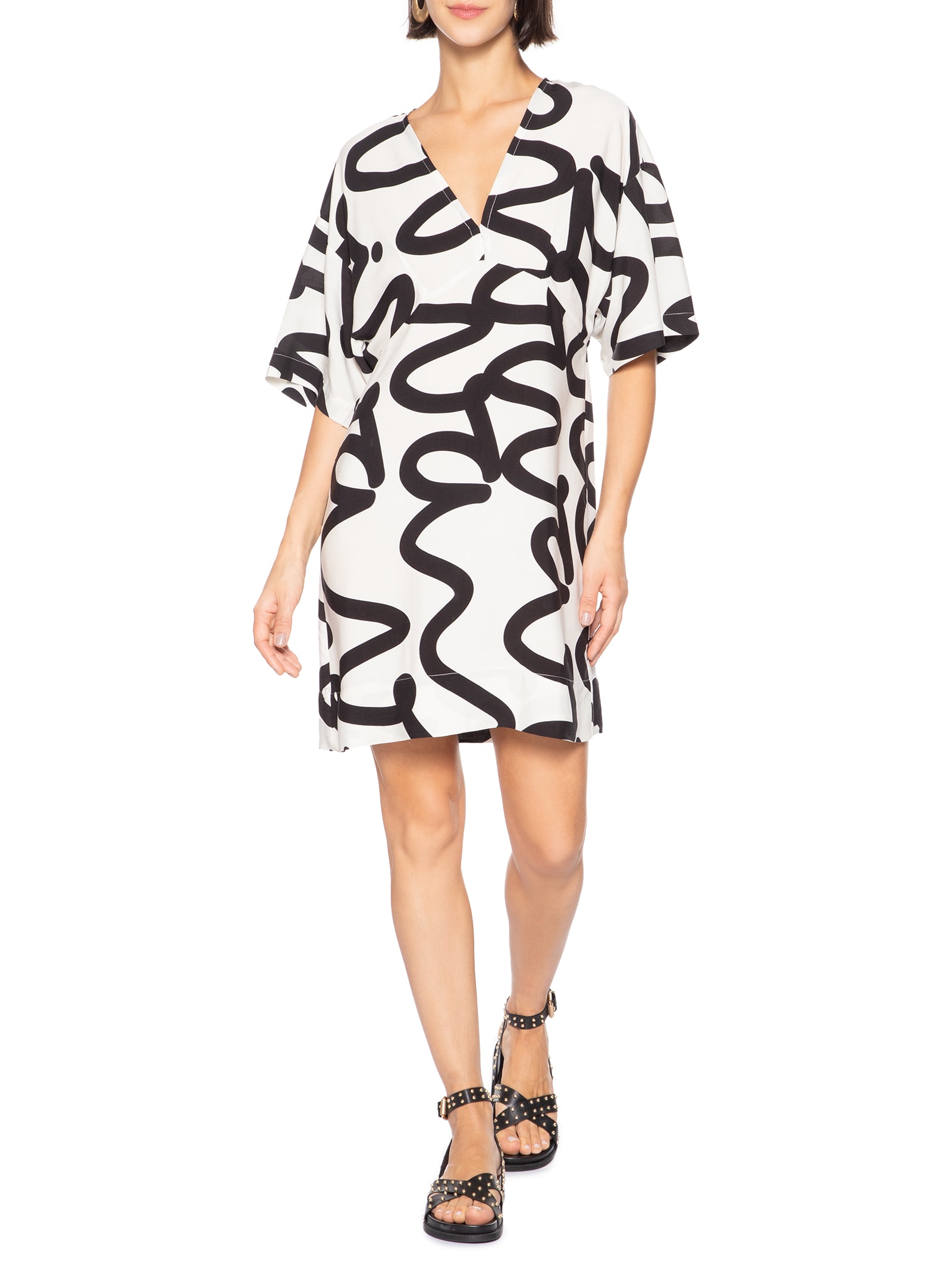 Vestido Manga Viva Branco Cantão