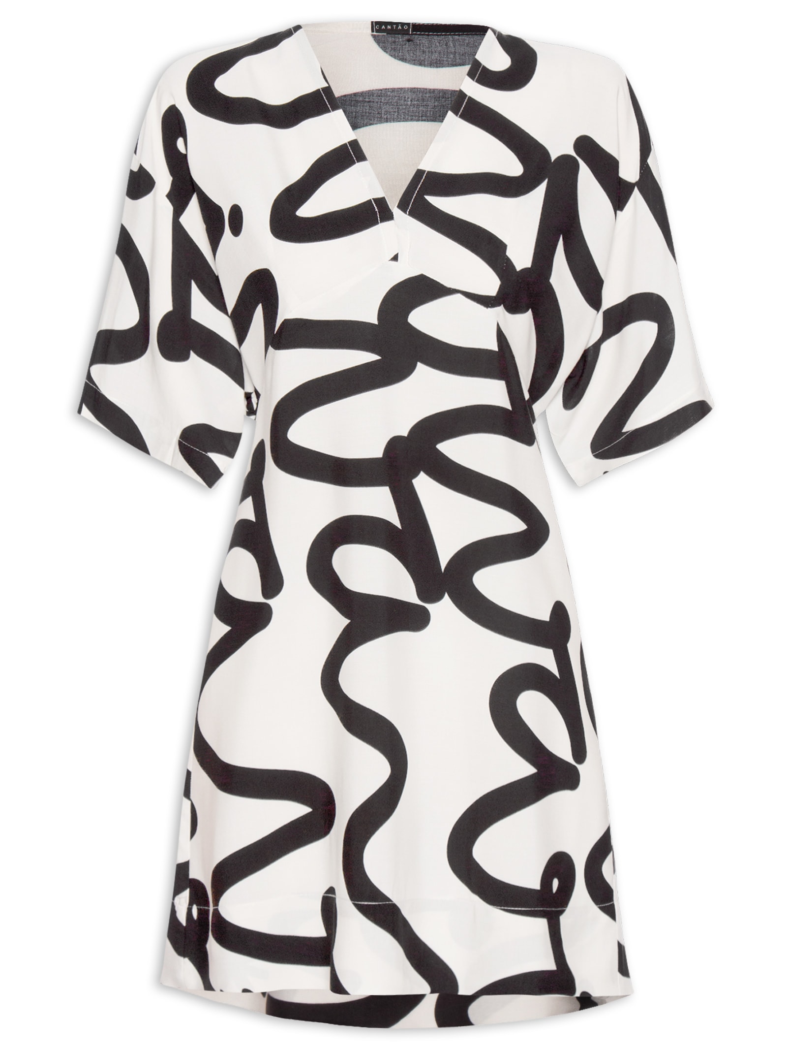 Vestido Manga Viva Branco Cantão