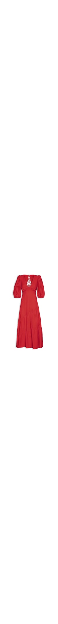Vestido Mangas Longas Marias - Vermelho