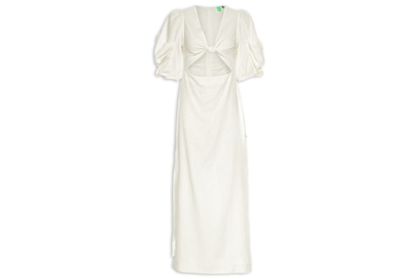 Vestido Mangas Nó Frente - Branco