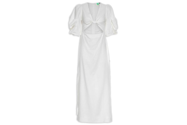 Vestido Mangas Nó Frente - Branco