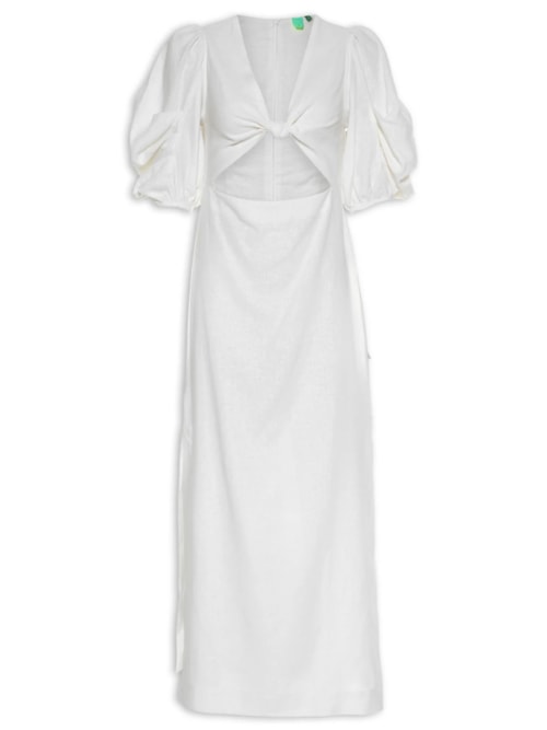 Vestido Mangas Nó Frente – Branco