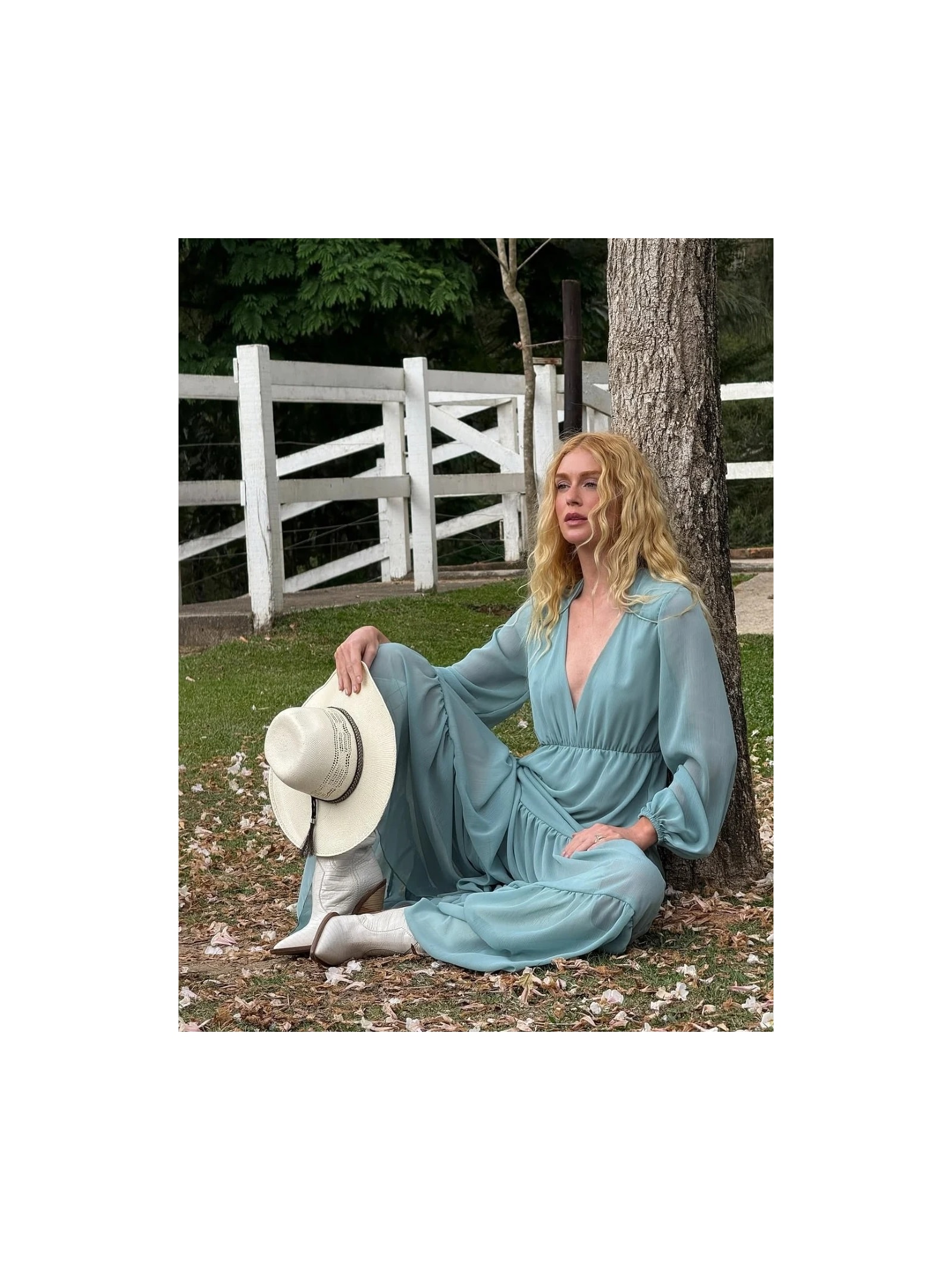 Vestido Mareh Athina Azul Shop Ginger