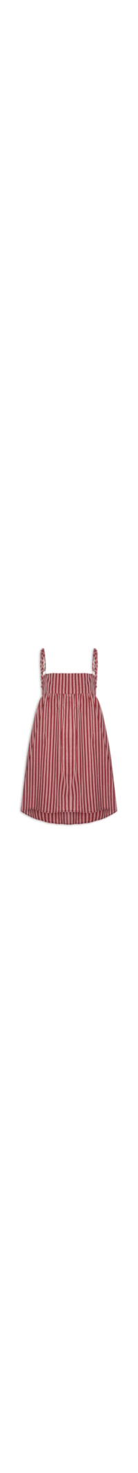 Vestido Margot Tricoline Listras Bisous - Vermelho
