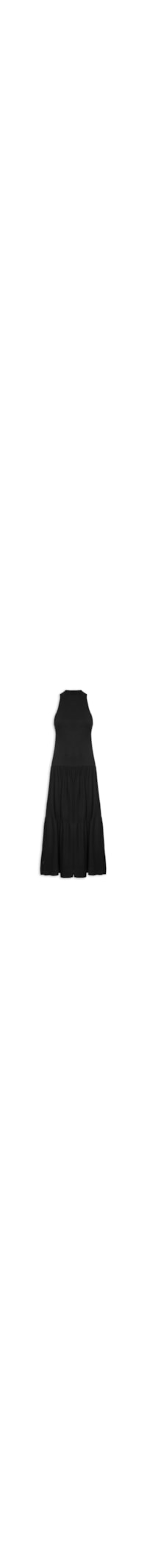 Vestido Maria Gola Rib - Preto