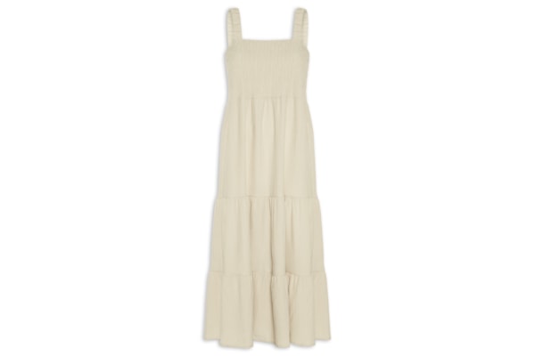 Vestido Marias Franzido - Bege