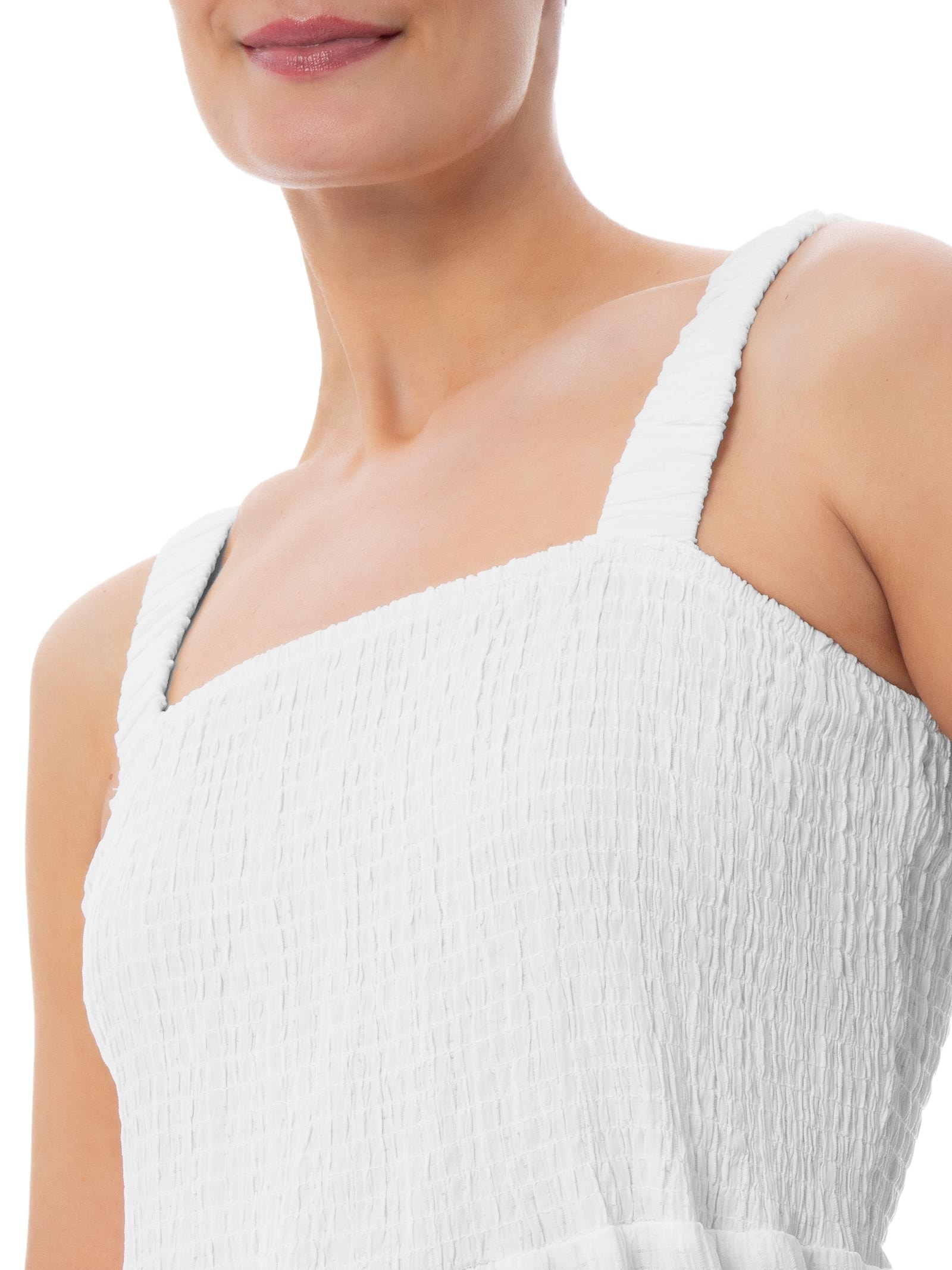 Vestido Marias Franzido Branco Basiq