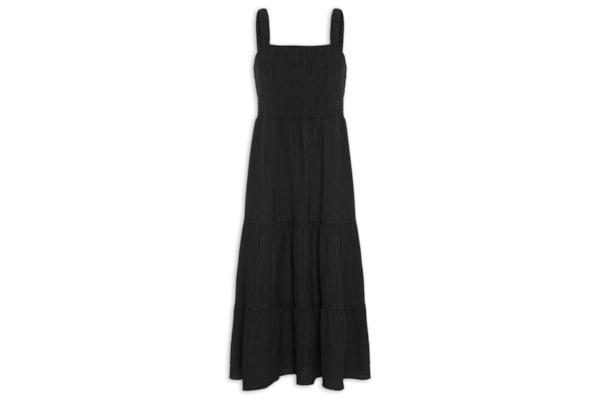 Vestido Marias Franzido - Preto