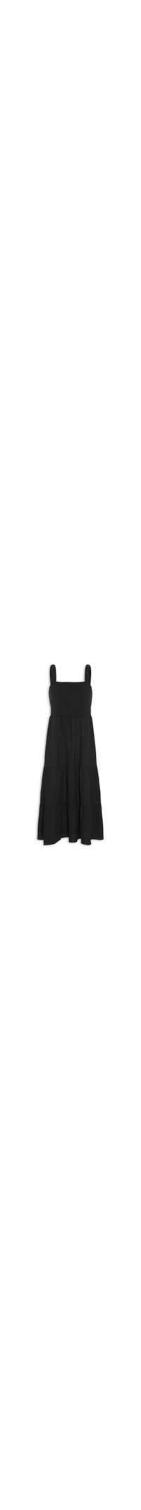 Vestido Marias Franzido - Preto